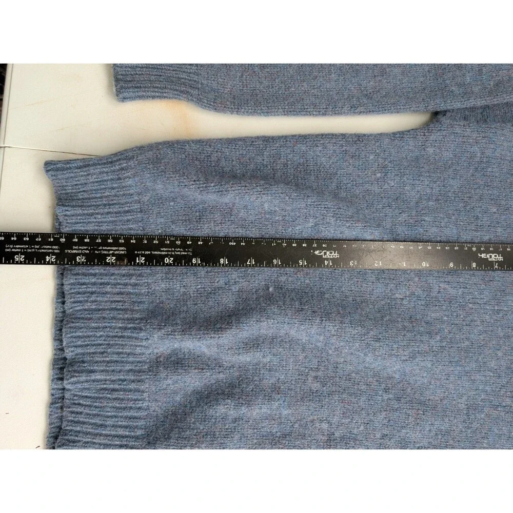 Vintage Castle Square Blue Heather Crewneck Sweater Made USA M/L Pullover